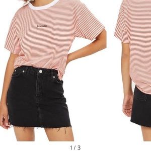 Topshop Black Denim Skirt